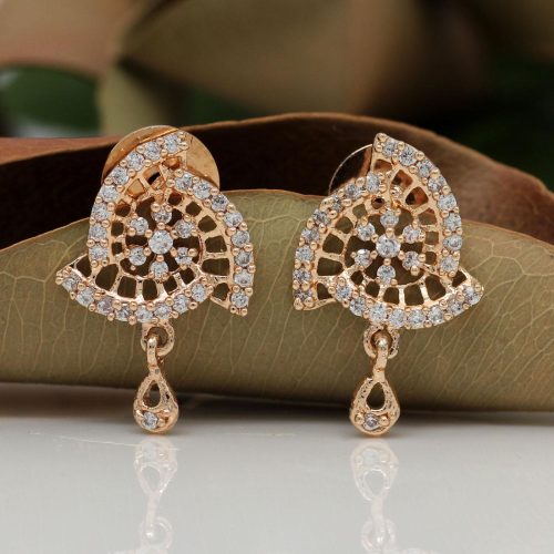 White Color American Diamond Earrings