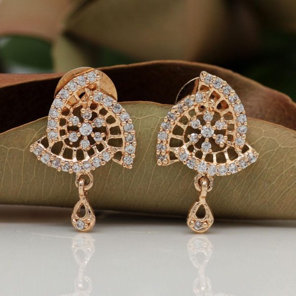 White Color American Diamond Earrings-0