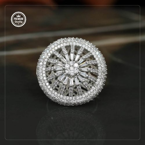 White Color American Diamond Finger Ring