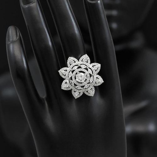 White Color American Diamond Finger Ring