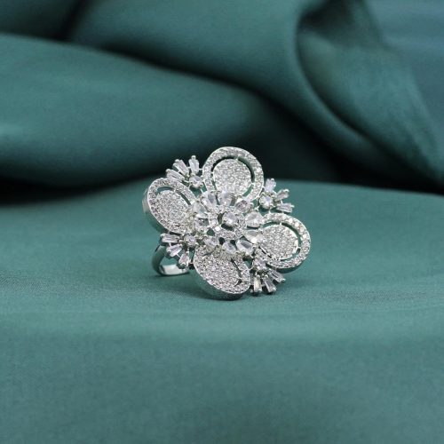 White Color American Diamond Finger Ring