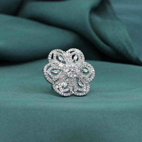 White Color American Diamond Finger Ring