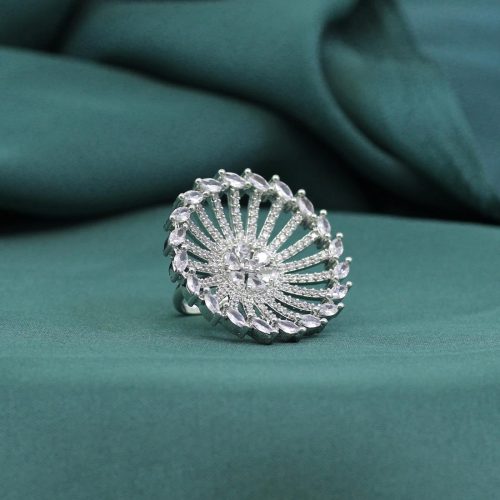 White Color American Diamond Finger Ring