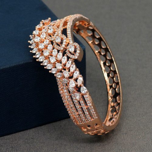 White Color American Diamond Rose Gold Bracelet