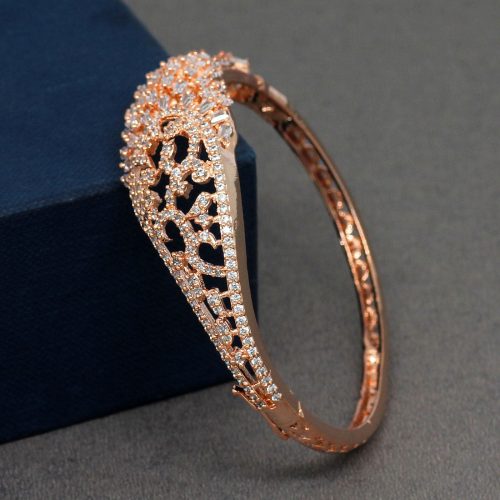 White Color American Diamond Rose Gold Bracelet