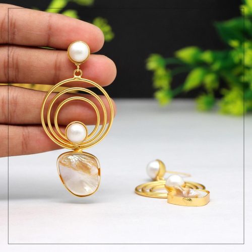 White Color Amrapali Earrings