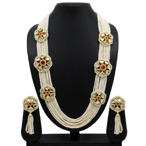 White Color Beads Necklace Set