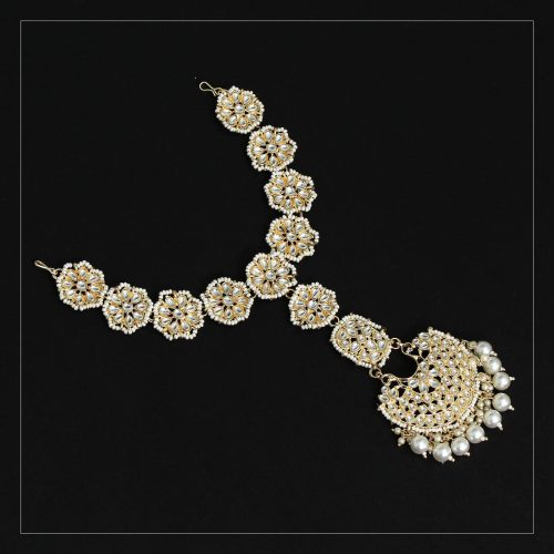 White Color Kundan Matha Patti