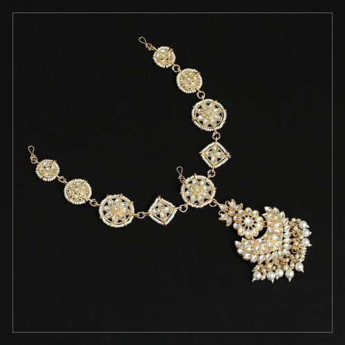 White Color Kundan Matha Patti