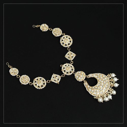 White Color Kundan Matha Patti