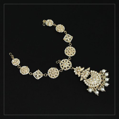 White Color Kundan Matha Patti