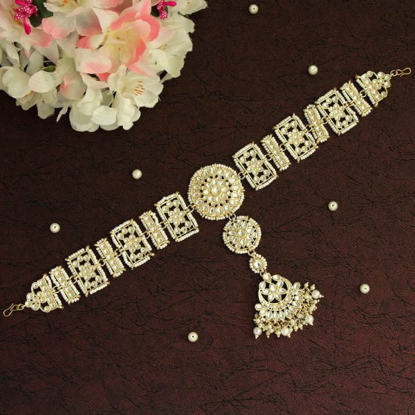 White Color Kundan Matha Patti-14928