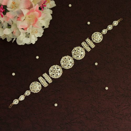 White Color Kundan Matha Patti