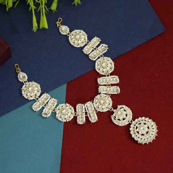 White Color Kundan Matha Patti-14934