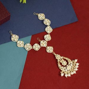 White Color Kundan Matha Patti-0