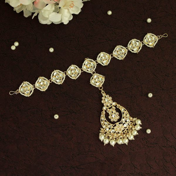 White Color Kundan Matha Patti-14936