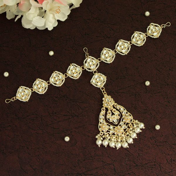 White Color Kundan Matha Patti-0