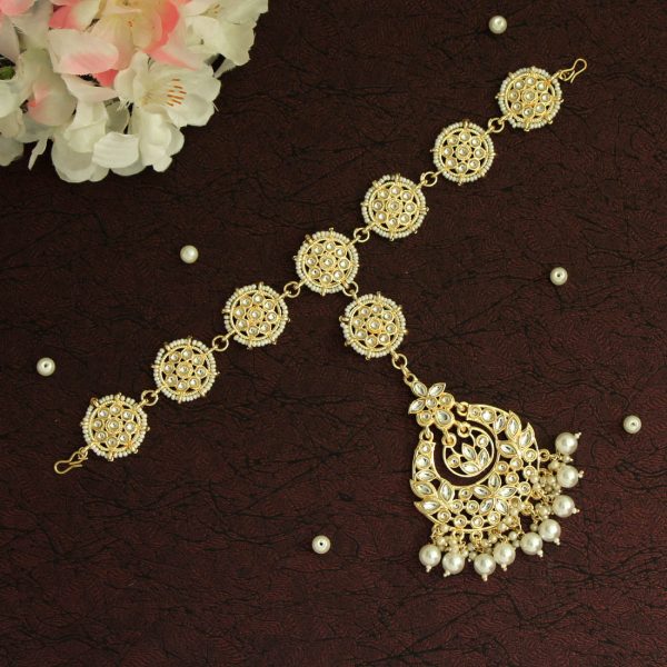 White Color Kundan Matha Patti-14940