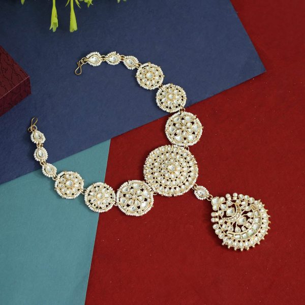 White Color Kundan Matha Patti-14942