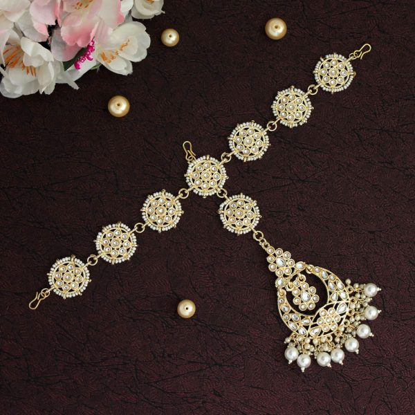 White Color Kundan Matha Patti-14948