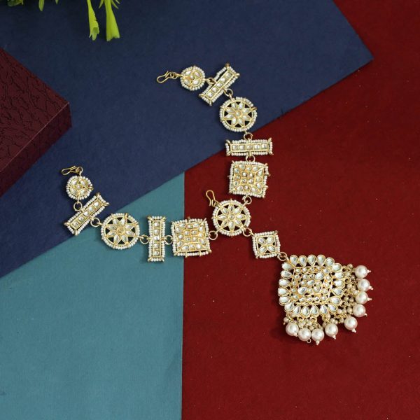 White Color Kundan Matha Patti-14950