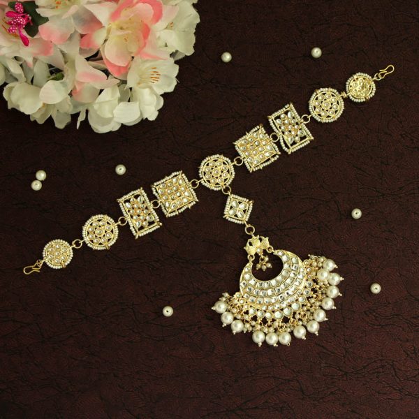 White Color Kundan Matha Patti-14952