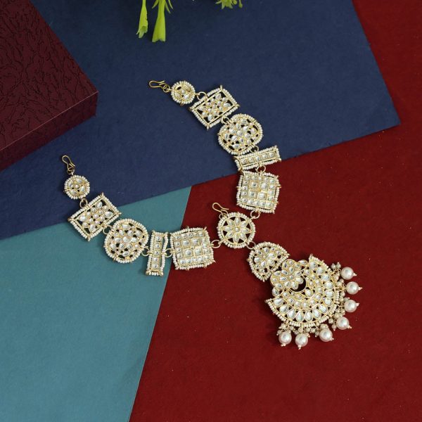 White Color Kundan Matha Patti-14954