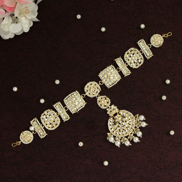 White Color Kundan Matha Patti-14956