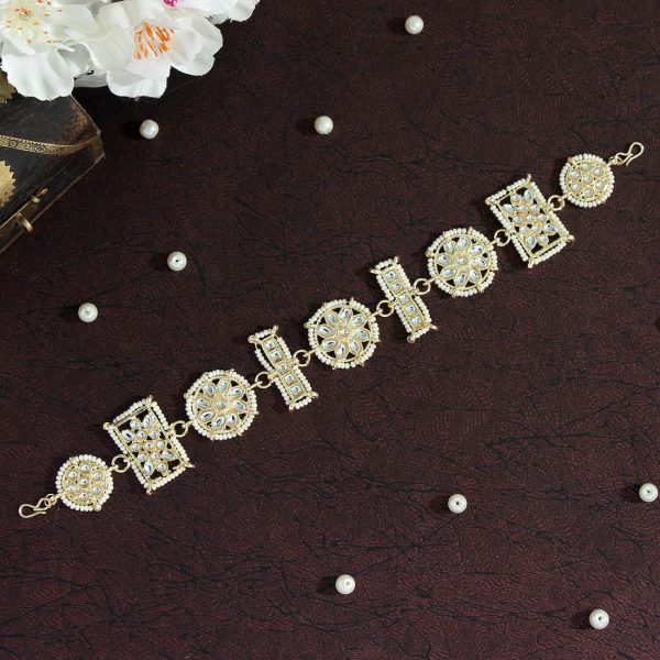 White Color Kundan Matha Patti-0