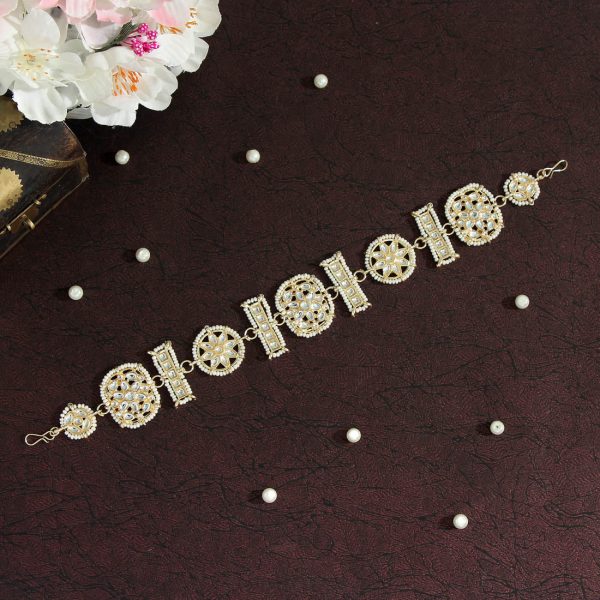 White Color Kundan Matha Patti-0