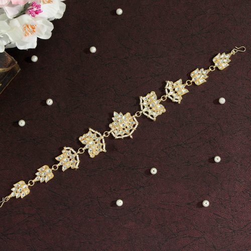 White Color Kundan Matha Patti