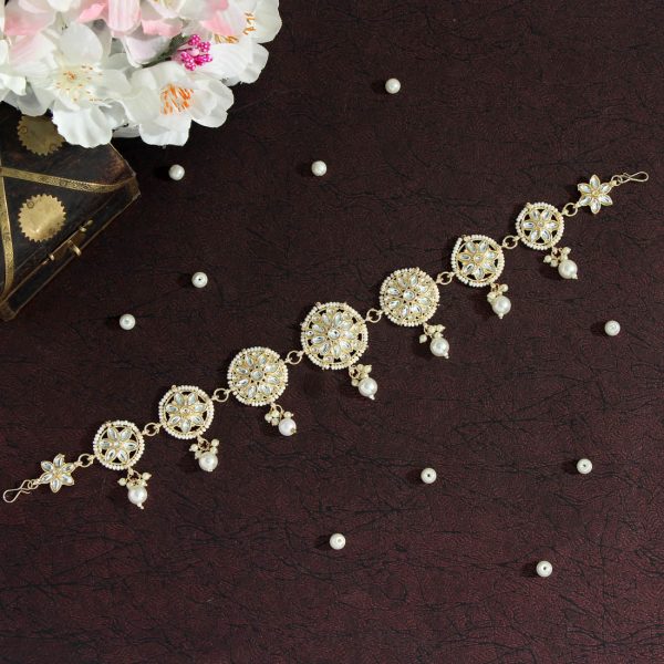 White Color Kundan Matha Patti-0