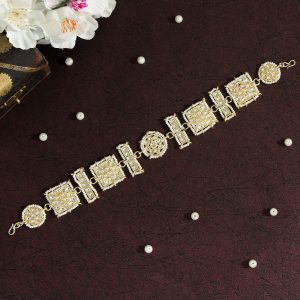 White Color Kundan Matha Patti-0