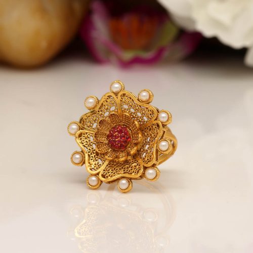 White & Rani Color Copper Finger Ring