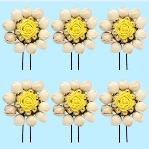 Yellow Color 6 Pieces Hair Pin-0