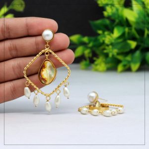 Yellow Color Amrapali Earrings-0