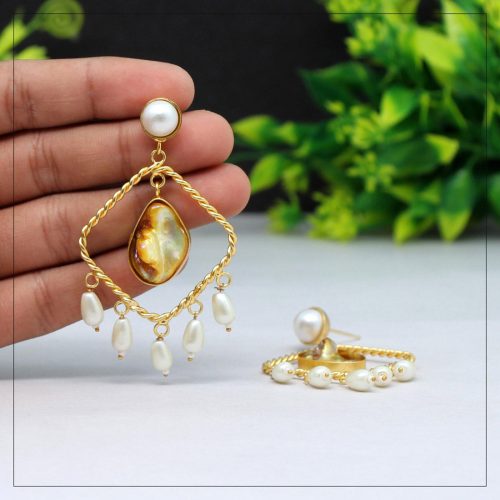 Yellow Color Amrapali Earrings