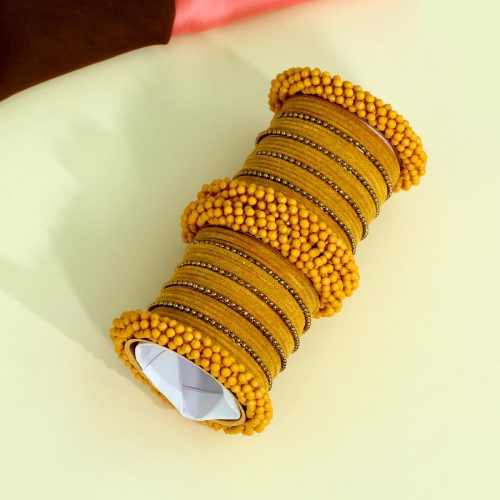 Yellow Color Bangles Set Size: 2.4